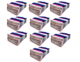 Kit 10 Organizadores de Camisetas Transp. e Rosa 543 VB Home