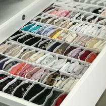 Kit 10 Organizadores De Gavetas (calcinhas, Meias, Cuecas) - Transp Branco