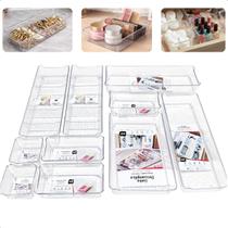 Kit 10 Organizadores De Gavetas Multiuso Modular Maquiagens Acessórios Diversos Tamanhos UZ