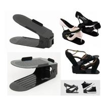 Kit 10 Organizadores de Sapato Preto Brilho com Regulagem de Altura - Bem Útil