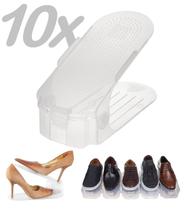 Kit 10 Organizadores transparente de sapato, saltos e tênis com regulagem de altura