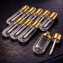 Kit 10 ou 20 ou 50 Frascos Dourados Premium para Gloss 7,5ml com Aplicador Embalagem Cosmética Vazia para Batom Líquido