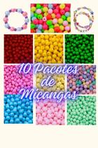 Kit 10 Pacote Miçanga Pulseira 8mm 500/1000/1500 /2000 Pç + Fio de Silicone Kit 10 Pacote Miçanga Pulseira 8mm 500/1000/1500 /2000 Pç + Fio de Silicone