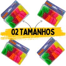 kit 10 pacotes de Elastico De Cabelo Rabicó De Silicone 2 Tamanhos Trança Pet