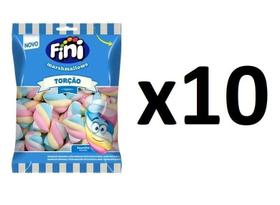 Kit 10 Pacotes De Marshmallow Fini Torção Colorido 250G Cada Kit 10 Pacotes De Marshmallow Fini Torção Colorido 250G Cada