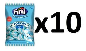Kit 10 Pacotes De Marshmallow Torção Azul Fini 250g Kit 10 Pacotes De Marshmallow Torção Azul Fini 250g