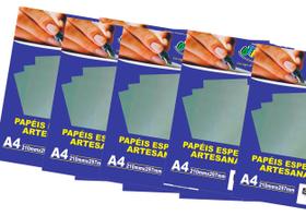 Kit 10 pacotes de papel lamicote prata off paper 100 fls Kit 10 pacotes de papel lamicote prata off paper 100 fls