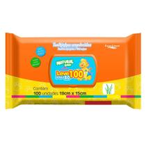 Kit 10 Pacotes Lenço Umedecida Natural Baby Wipes - 100 Unidades Cada