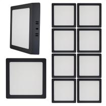 Kit 10 Painéis de LED Quadrado Sobrepor 12W 6500K Bivolt Preto Blumenau Iluminação Kit 10 Painéis de LED Quadrado Sobrepor 12W 6500K Bivolt Preto Blumenau Iluminação