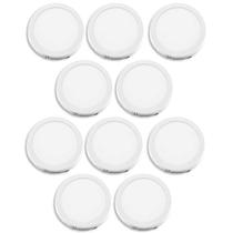 Kit 10 Painéis LED 12W Redondo Sobrepor 3000k Luz Amarela Kit 10 Painéis LED 12W Redondo Sobrepor 3000k Luz Amarela