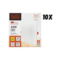 Kit 10 Painéis LED 2x1 24W 3000K Quadrado Black Decker