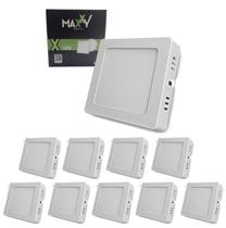 Kit 10 Painéis Plafon Led Sobrepor Quadrado 6W FRIO 6500k