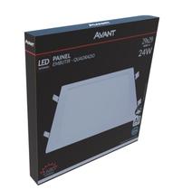 Kit 10 Painel de Led Avant Alumínio embutido Quadrado 30x30cm 24W Bivolt 6500 K - Branco Frio