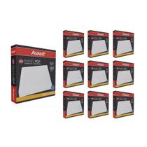 Kit 10 Painel de Led Avant Sobrepor Alumínio Quadrado 22x22cm 18W Bivolt