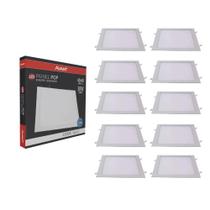Kit 10 Painel de Led Plafon Embutir Quadrado 30W 40x40cm Alumínio Branco Avant Bivolt