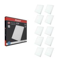 Kit 10 Painel de Led Plafon Sobrepor Quadrado 30W 40x40cm Alumínio Branco Avant Bivolt