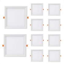 Kit 10 Painel De Led Quadrado Embutir Recuado 6w Bivolt Taschibra 3000k Quente