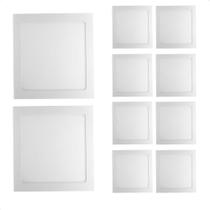Kit 10 Painel de LED Quadrado Sobrepor 12W 3000K Amarelo Quente Bivolt Blumenau Iluminação