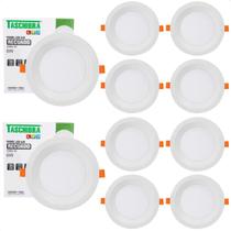 Kit 10 Painel de Led Redondo Embutir Recuado 6W Bivolt Taschibra