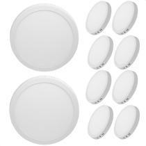 Kit 10 Painel de Led Redondo Sobrepor 12W Bivolt Taschibra