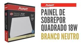 Kit 10 Painel Led 18w Sobrepor Quadrado Branco Neutro 4000k