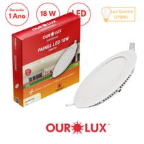 Kit 10 Painel Led Embutir 18w Bivolt 2700k Redondo Ourolux Kit 10 Painel Led Embutir 18w Bivolt 2700k Redondo Ourolux