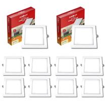 Kit 10 Painel Led Embutir 24w Bivolt 2700k Quadrado Ourolux
