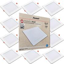 Kit 10 Painel Led Pop de Embutir Quadrado 6500W 24W Avant