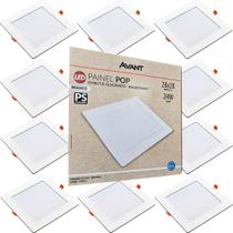 Kit 10 Painel Led Pop De Embutir Quadrado 6500w 24w Avant