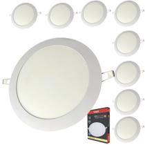 Kit 10 Painel Led Pop Embutir Redondo 18w Neutra Atacado Kit 10 Painel Led Pop Embutir Redondo 18w Neutra Atacado