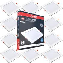 Kit 10 Painel Led Pop Quadrado de Embutir 6500W 18W Avant