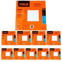 Kit 10 Painel Led Quadrado Embutir 45W 4000K Bivolt Foxlux Kit 10 Painel Led Quadrado Embutir 45W 4000K Bivolt Foxlux