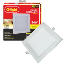 Kit 10 Painel Led Slim Quadrado 24w Bivolt 6500k G-light