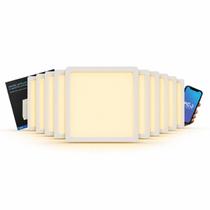 Kit 10 Painel LED Smart Quadrado Sobrepor 24W Bivolt Wi-Fi Dimerizável Alexa Google Kit 10 Painel LED Smart Quadrado Sobrepor 24W Bivolt Wi-Fi Dimerizável Alexa Google