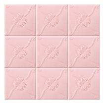 Kit 10 Painel Placa 3D Auto Adesivo Flor Rosa Alto Relevo 70x70cm