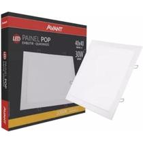 kit 10 Painel plafon de Led Embutir Quadrado 40x40 30w 3000k amarelo avant original