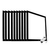 Kit 10 Painel Plafon Led 18w Preto Embutir Quadrado - Branco Frio 6500k Bivolt