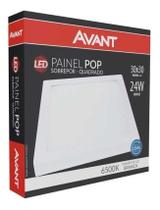 Kit 10 Painel Plafon Led De Embutir Quadrado 30cm 24w 6500k Bivolt Emissão De Luz Branca Frio Avant