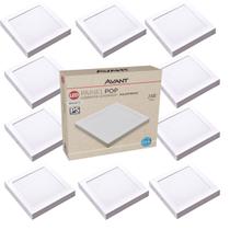 Kit 10 Painel Plafon Led Quadrado Sobrepor 24w Luz Branco Frio 6500K Bivolt Avant