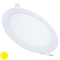 Kit 10 Painel Plafon Luminária Led 18w Redondo Embutir 3500K Branco Quente Decoração - Super Led