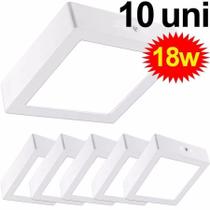 Kit 10 Painel Plafon Quadrado Sobrepor 100% Led 18w Luz Fria