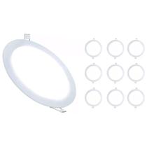 Kit 10 Painel Plafon Redondo Embutir 25w Led Branco Frio Teto