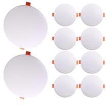 Kit 10 Painel Redondo de LED 17W Frameless 4000K Neutro Suave Branco Bivolt Taschibra