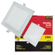 Kit 10 Painel Slim Alumínio 24w Branco Frio