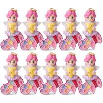Kit 10 Paletas De Maquiagem Infantil Anjinho Com Acessórios 6 Cores Lavável Presente Kit 10 Paletas De Maquiagem Infantil Anjinho Com Acessórios 6 Cores Lavável Presente