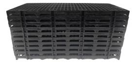 Kit 10 Palete Estrado Plástico Preto 25x50cm Plástico Modular