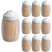 Kit 10 Paliteiro Plástico Transparente Pinguin Com Tampa Colorida Arcaplast Restaurantes Bares Lanchonetes Cozinha Multi