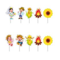 Kit 10 Palito Decorativo Para Festa Arráia Julina Junina