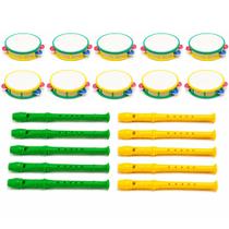 Kit 10 Pandeiro 10 Flauta Infantil Brasil Festa Copa Criança Musical Lembrancinha Recreação Educativo Kit 10 Pandeiro 10 Flauta Infantil Brasil Festa Copa Criança Musical Lembrancinha Recreação Educativo