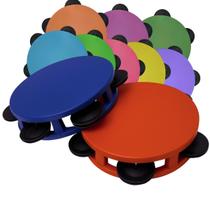 Kit 10 Pandeiro Infantil Resistente 13cm Pequeno Brinquedo Festas Fantasia Plástico Prendas Crianças